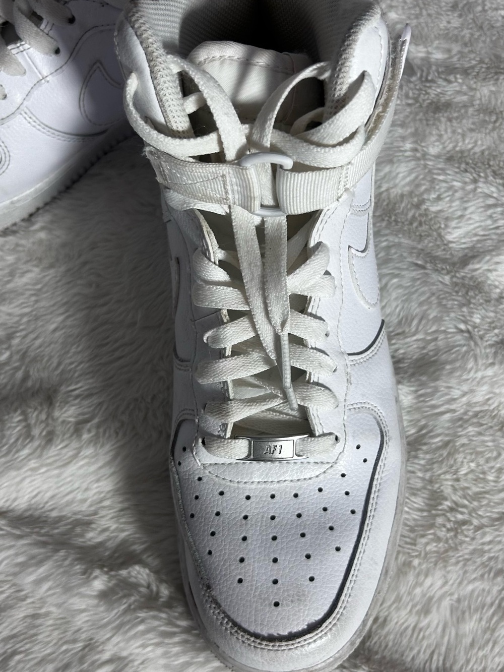 Women’s White High-Top Sneakers with Ankle Strap - Picture 7 of 9